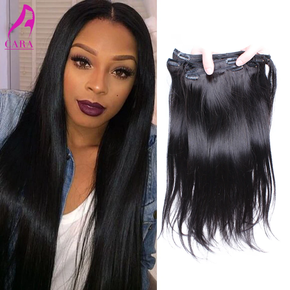 7A Indian Virgin Hair Clip In Human Hair Extensions Indian Straight