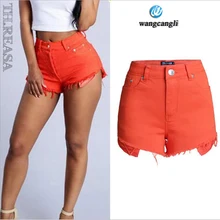Capri Skinny women jeans 2017 summer pure color wide legs shorts women Slim thin waist candy color pants jean boyfriend femme