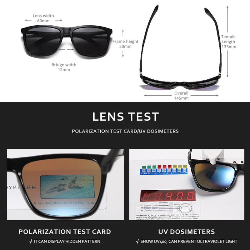 Новые квадратные поляризационные солнцезащитные очки RAYKILLER для мужчин вечерние зеркальные очки для рыбалки UV400 для вождения на открытом воздухе с чехлом