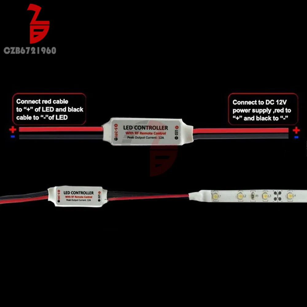 1Set 12V RF Wireless Remote Controller Control Switch LED Dimmer for 3528 2835 5050 LED Strip Light PWM Speed Dynamic Effects led dimmer switch led strip controller smart dimmer switch led strip switch led string dimmer led dimmer controller
