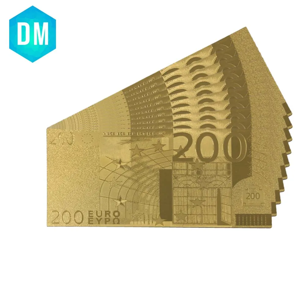 20 евро 24 k Золотая банкнота для дома и сада 999,9 Позолоченные мировые купюры праздничные подарки, Банкнота, подарки на день рождения - Цвет: BN10-EUR-200