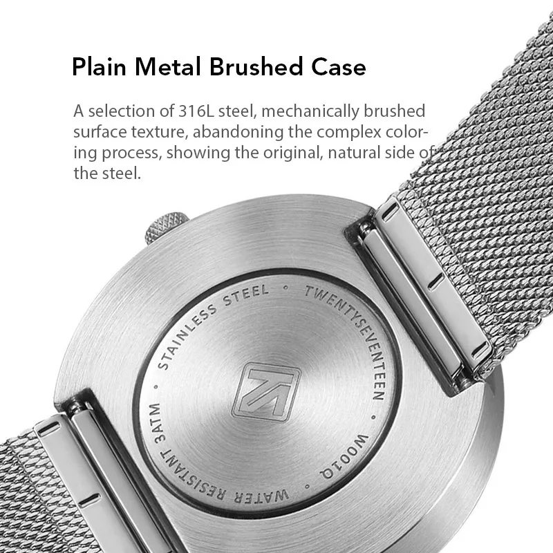 Xiaomi TwentySeventeen, кварцевые наручные часы из нержавеющей стали для мужчин и женщин, водонепроницаемые часы со стальным ремешком, браслет, 3 АТМ, подарок для влюбленных 0