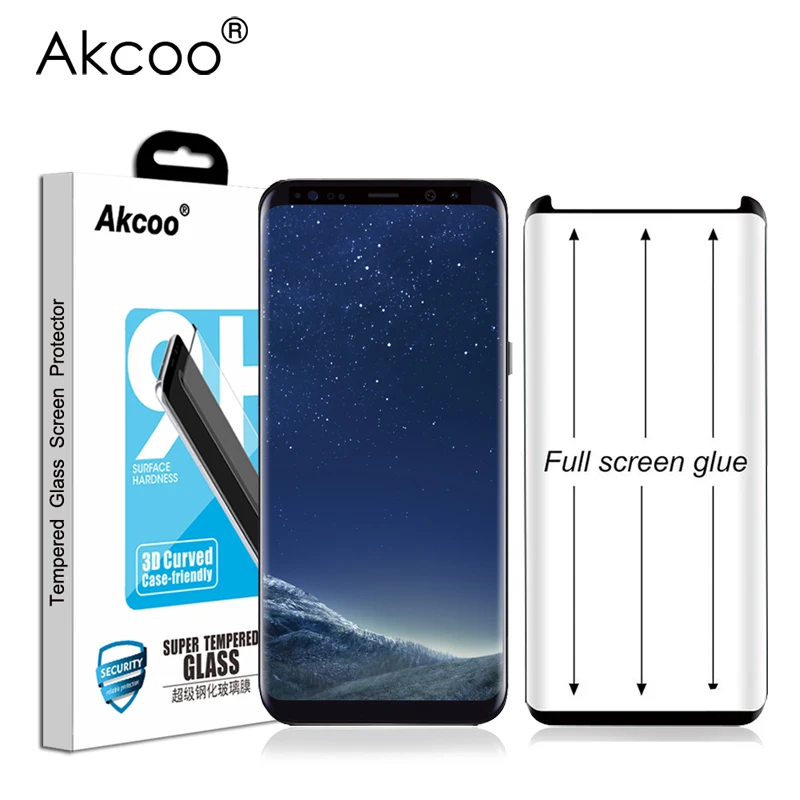 Akcoo font b S8 b font full glue screen protector installation tray for Samsung font b