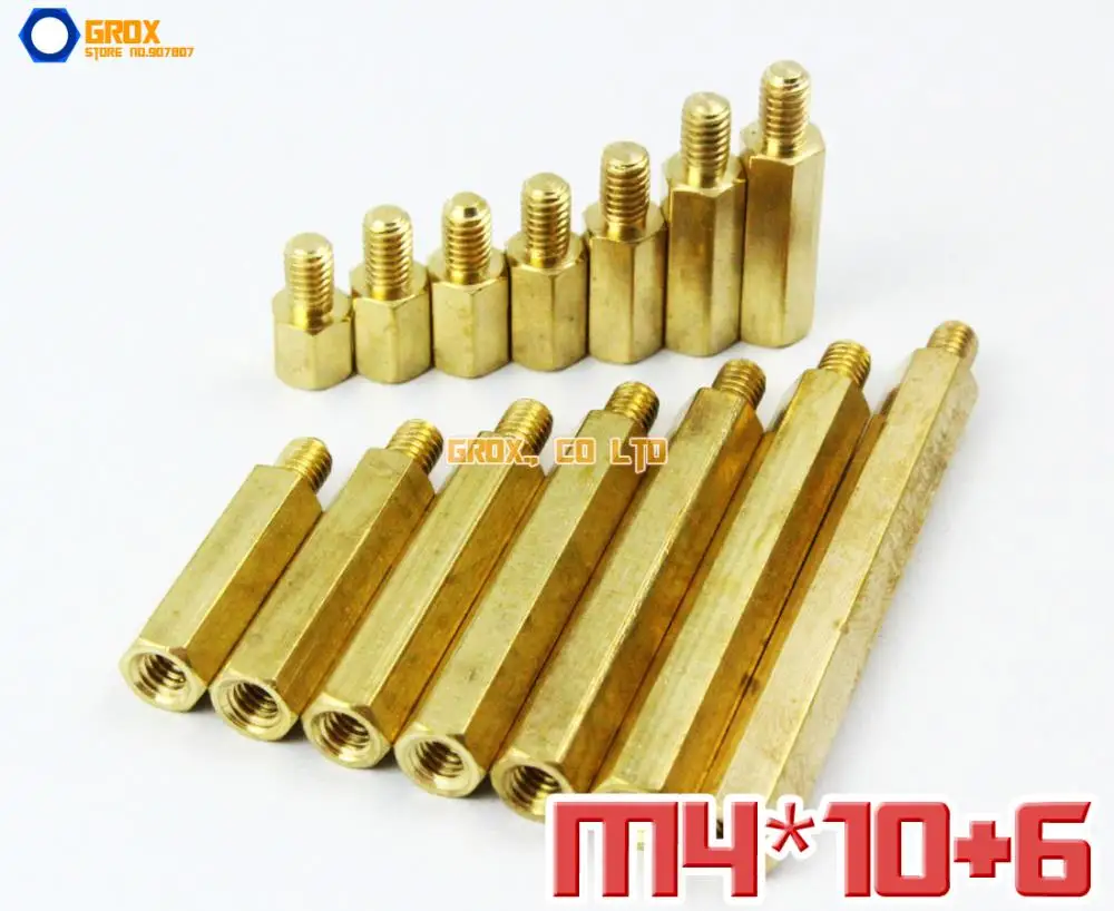 60 Pieces Brass M4 X 10 6mm PCB Female To Male Motherboard Standoff