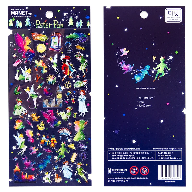 

Little Peter Pan Colorful Mini PVC Sticker 9*20cm DIY Decoration Supplies 1 Sheet Free Shipping