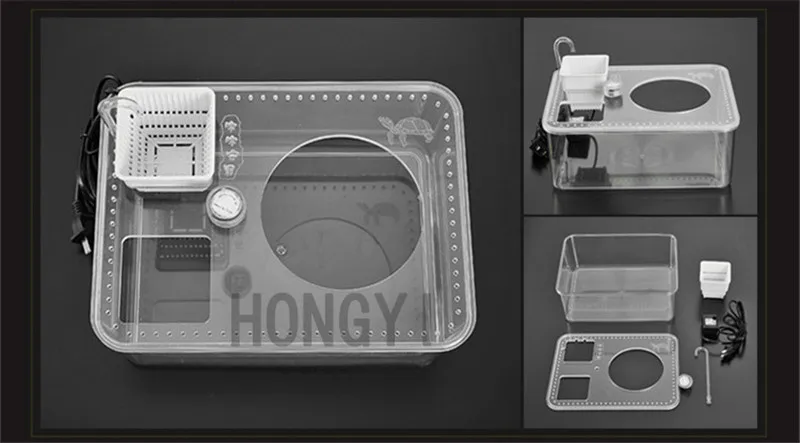 HONGYI 1 шт. пластиковые прозрачные насекомые для разведения рептилий кормушка большой емкости аквариума места обитания Ванна черепаха Танк платформа