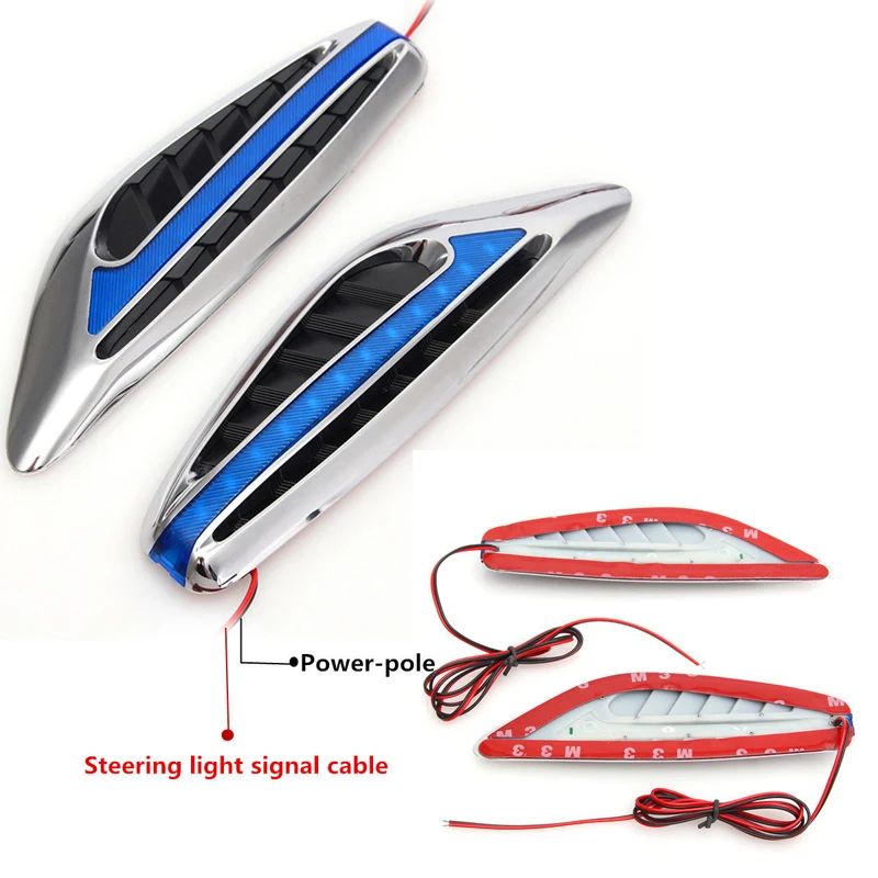 1 pair Universal  Car Steering Blade Light Auto LED Turn Signal Side Indication Lights Lamp