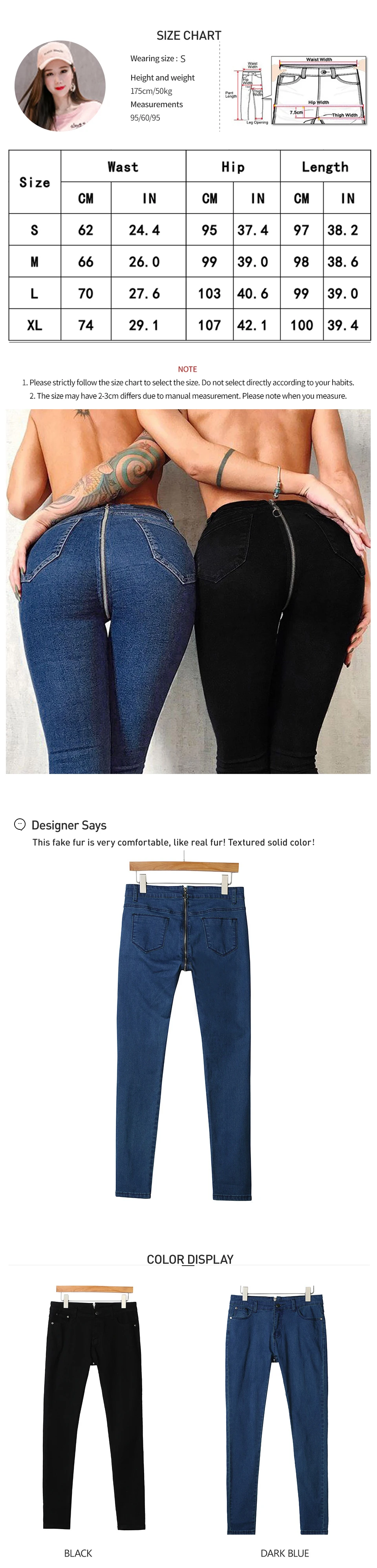Lebih Besar Ritsleting Belakang Jeans 