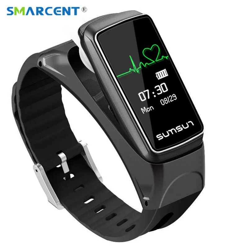 Смарт-браслет SMARCENT B7 с Bluetooth, Talkband, монитор сердечного ритма, спортивные часы для здоровья, браслет с музыкальным плеером, браслет