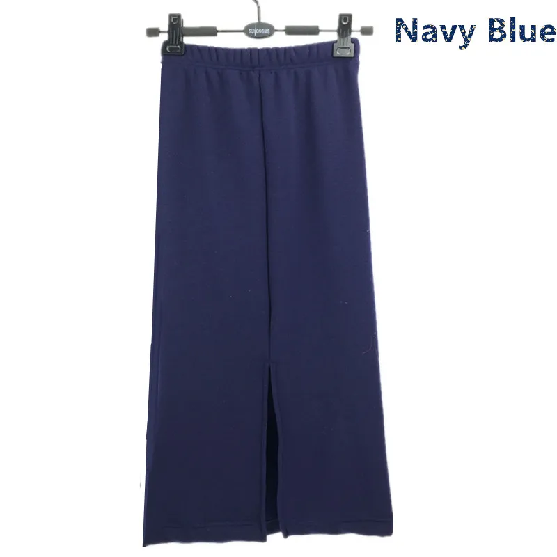 Осенне-зимняя юбка Женская длинная юбка Толстая Высокая талия женские юбки-карандаш элегантные тонкие размера плюс шерстяные юбки для женщин XS-5XL 6X - Цвет: Navy Blue