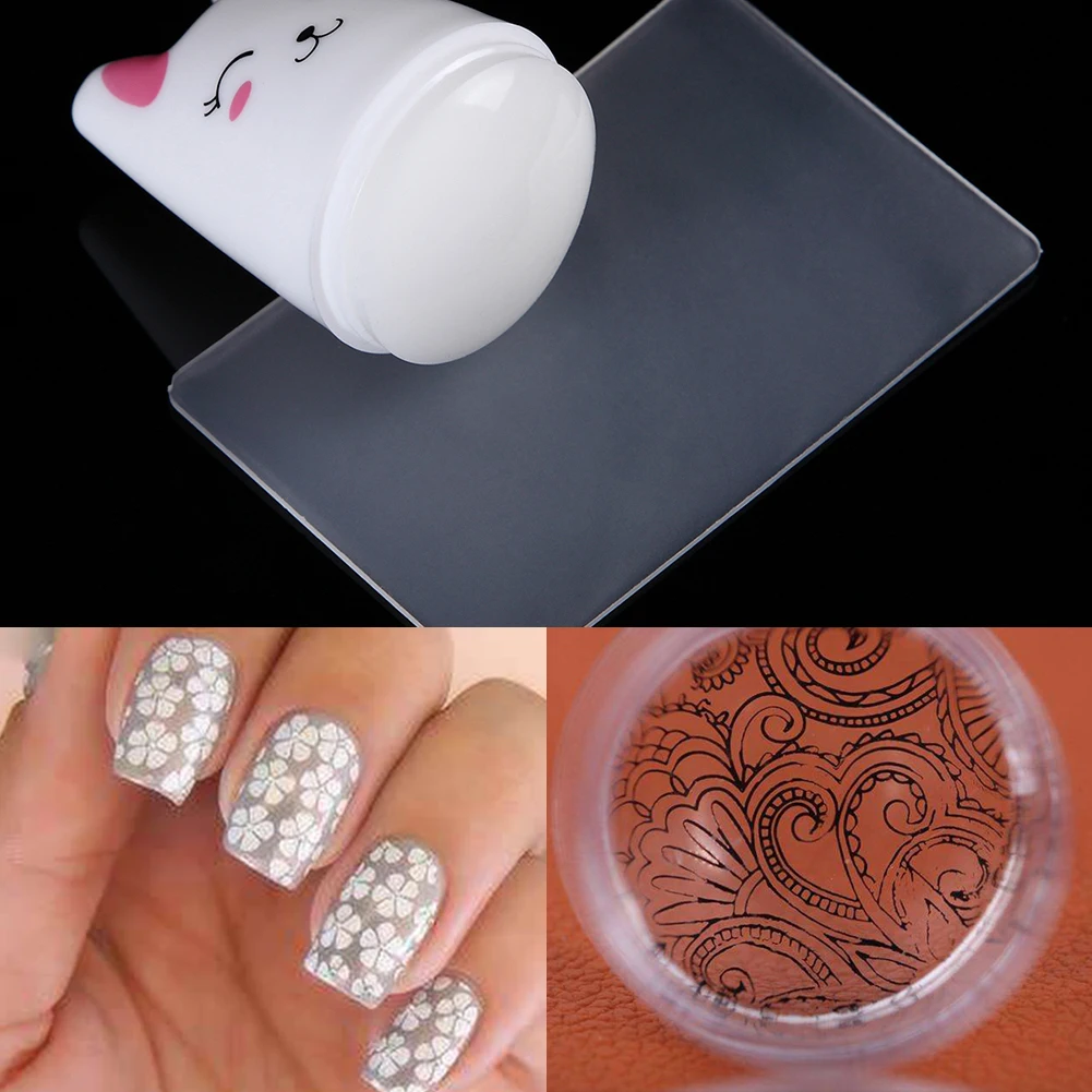 Buy 1pc Nail Art Stamper with Cap Silicone Clear Jelly