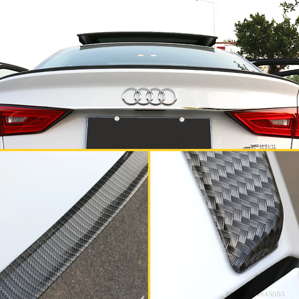 Автомобиль углеродного волокна задний спойлер для Audi A3 S3 седан хвост Багажник крыло губы черно-белые спойлер
