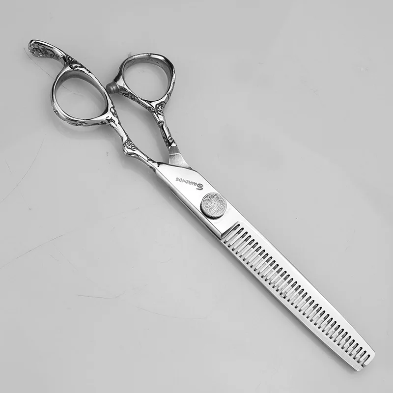 7 inch thinning Профессиональные ножницы для стрижки волос 7 дюймов 6 дюймов сливовый цвет зерна стрижка ножницы Thinning ножницы, салон в комплекте - Цвет: 7 inch thinning