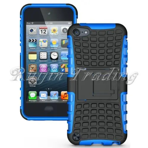 

Shell Durable Shockproof Rubber Armor Kickstand Impact Hard Stand Protective Back Cover Case For Apple iPod Touch 5 Touch 6