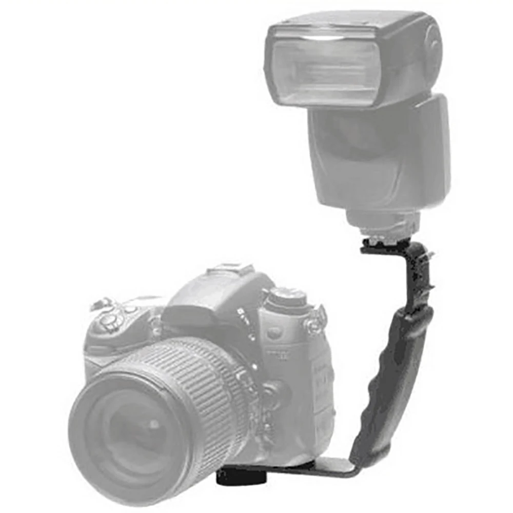 L Shape Bracket Handle Grip Mic Stand Holder For DV Camera Flashlight