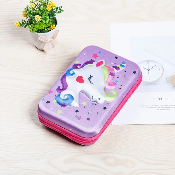 Автомобильный Карандаш Чехол Единорог пенал Kawaii estuche escolar большие школьные принадлежности пенал kalem kutusu - Цвет: S
