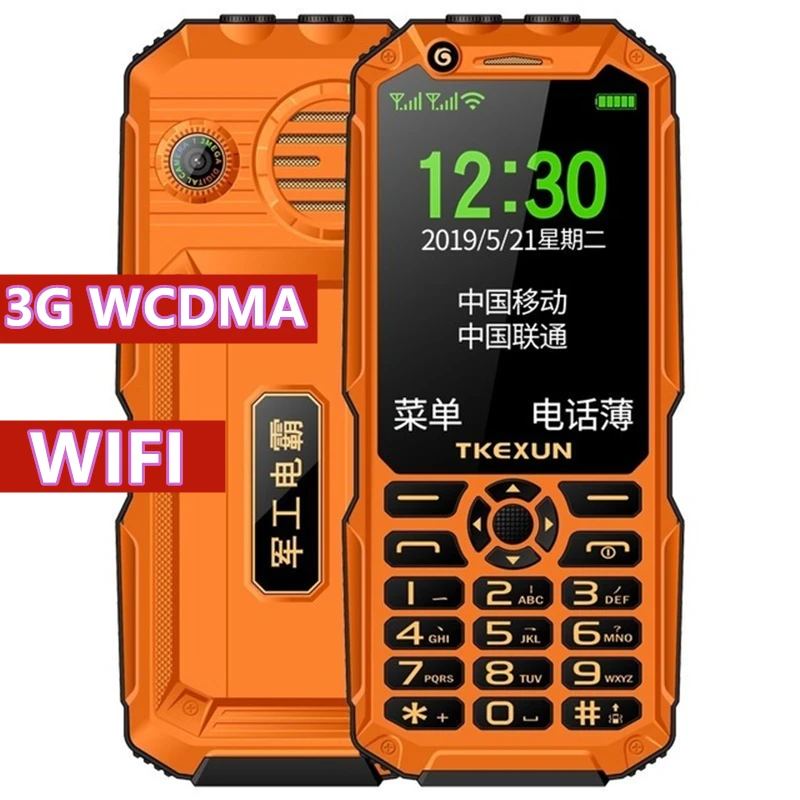 

Outdoor shockproof Dustproof Mobile Phone FSMART TKEXUN Q8A Power Bank Celulares 3.0 Inch flashlight Wifi Fast Dial 3G Cellphone