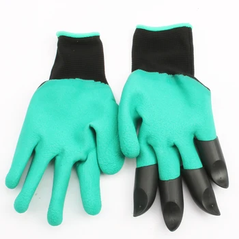 

1 pair high quality Garden emulsoid Gloves with 4 ABS Plastic Claws for garden Digging Planting gloves