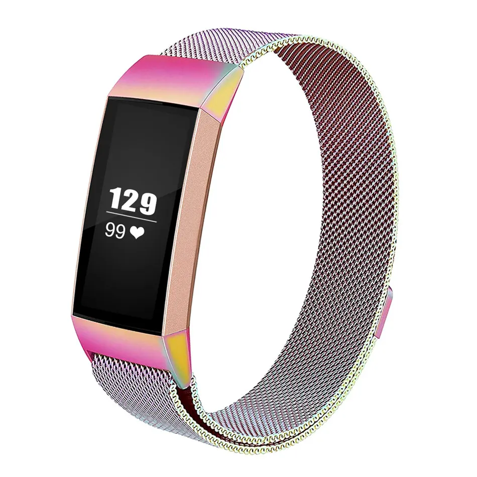 Для Fitbit Charge 3 Нержавеющая сталь магнитный Миланский ремешок замена Браслет ремешок для Fitbit Charge 3 ремешок для часов петля - Цвет ремешка: Многоцветный