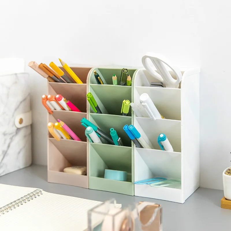 

High Capacity Pen Holder Pencil Pot Box Case Makeup Brushes Storage Desk Organiser Container Stationery Decor Storage Gift
