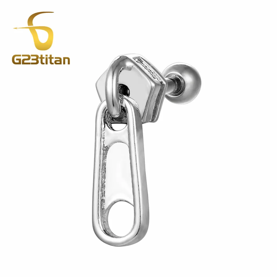 G23titan Ear Piercings Jewelry Mens Womens 16G 6mm Labret Studs for Lobe Tragus Piersing Fashion Ear Plugs Barbell - Окраска металла: Ear Tragus