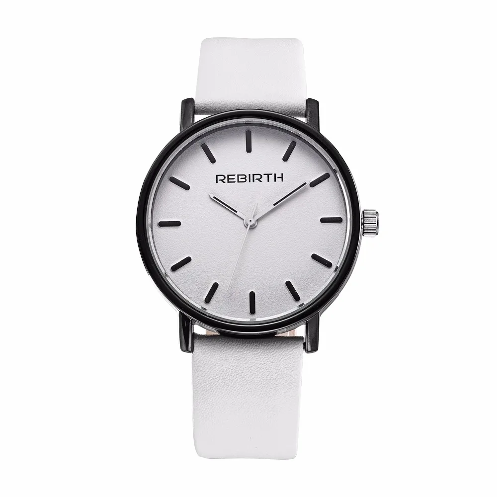

Rebirth women's watches relogio masculino clock lovers' Fashion Casual quartz ladies gentleman wristwatches leather buckle saat