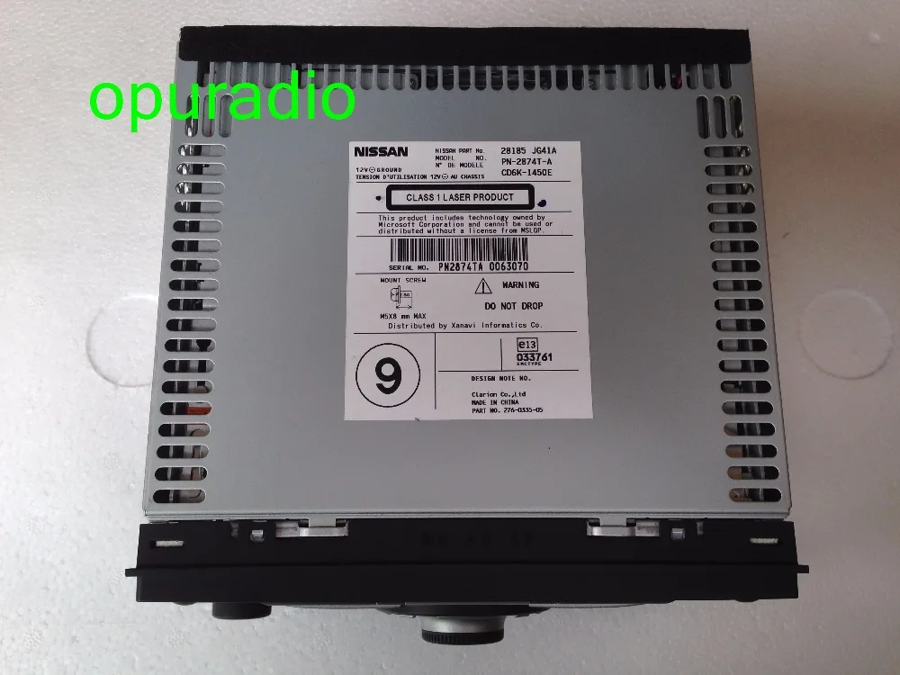 Ni$28185 JG41A Clarion PN-2874T-A/PN-2874T xanavi CD6K-1450E X-Trail T31 6 cd-чейнджер MP3 bluetooth автомобиля радио 2008