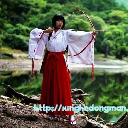 Free shipping Kikyo font b cosplay b font costume Japanese font b Anime b font Inuyasha