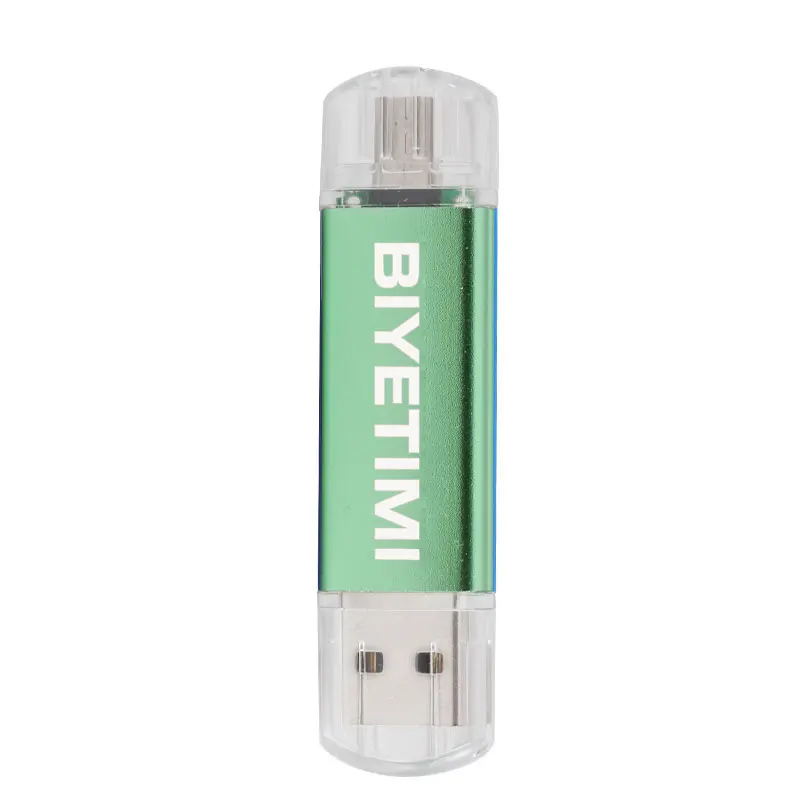 USB флеш-накопитель Biyetimi, двойное использование, Android OTG, флеш-накопитель, 4 ГБ, 8 ГБ, 16 ГБ, 32 ГБ, 64 ГБ, USB 2,0, микро-флеш-накопитель, USB флешка для Android - Цвет: Зеленый