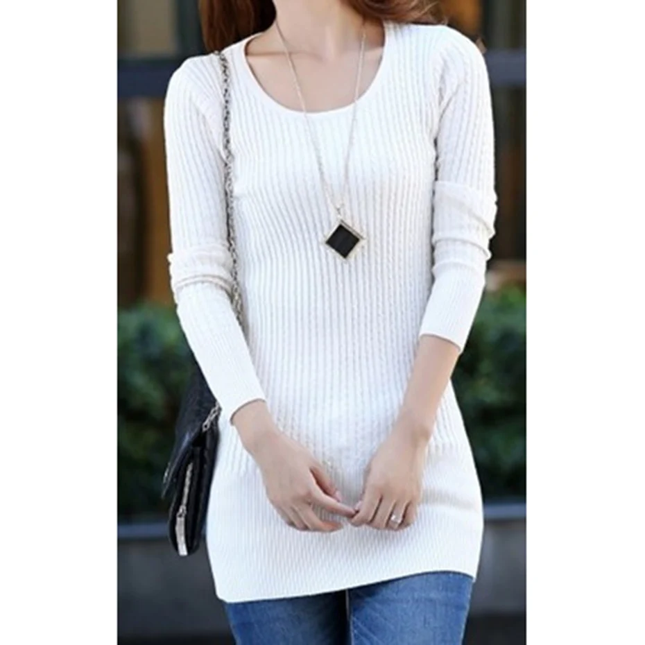 ZOGAA autumn&winter new fashion pure color tide-korean slim twist knitwear women's O-neck long thicken bottoming sweater ZOGAA autumn&winter new fashion pure color tide-korean slim twist knitwear women's O-neck long thicken bottoming sweater