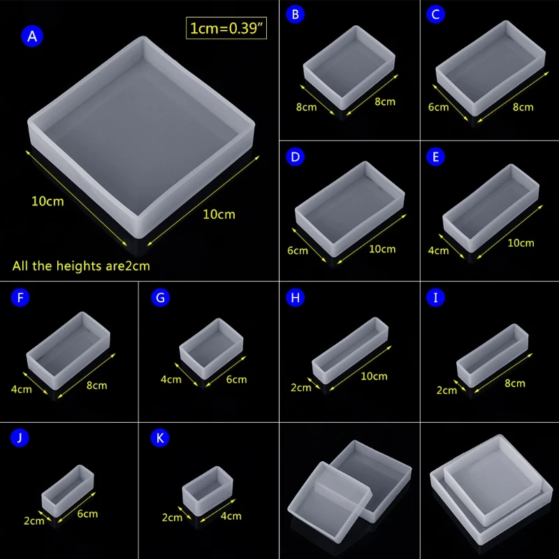 Силиконовая форма DIY квадратный прямоугольник Exopy пластмассовое зеркало ремесла украшения