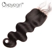 Oxeye girl Peruvian Body Wave Lace Closure With Baby Hair Free Part Remy Human Hair Closure 4″x4″ Midium Brown Swiss Lace 8″-22″