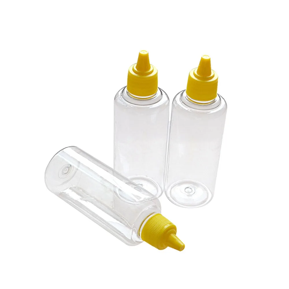 JTKENS New 1pc 100 ml delicate Plastic Bottles for Travel Cosmetic or Ink Yellow short cover Container | Красота и здоровье