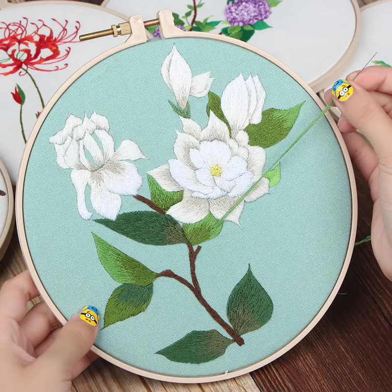 DIY лента Цветочная круглая вышивка набор игла вышивка искусство шитье ремесла домашний декор