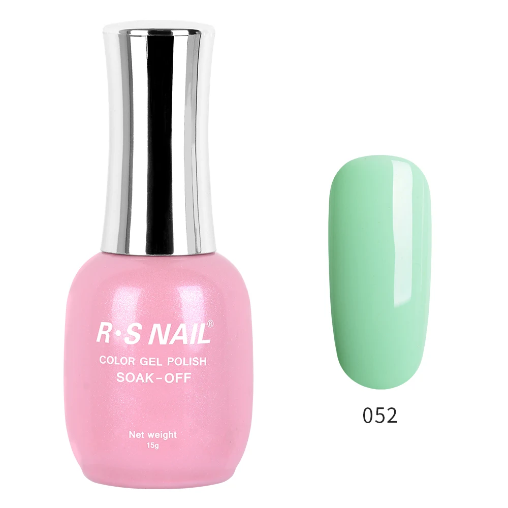 RS NAIL Новая серия 120 цветов Гель-лак для ногтей Esmaltes Permanentes de UV y светодиодный профессиональный маникюр Lakiery Hybrydowe 15 мл - Цвет: 052