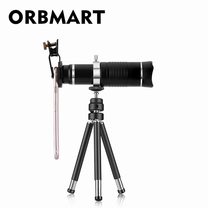 ORBMART 26x HD الثابتة التركيز تليفوتوغرافي تلسكوب الهاتف المحمول ينس العالمي كليب مع حقيبة تجميع ل فون سامسونج الهاتف