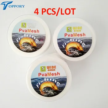 

Topproy 4PCS/LOT Carp Fishing PVA Mesh 5M Length 25mm/37mm/44mm Width PVA Refill Bag For Bait Bolies Feeding Rigs Accessories