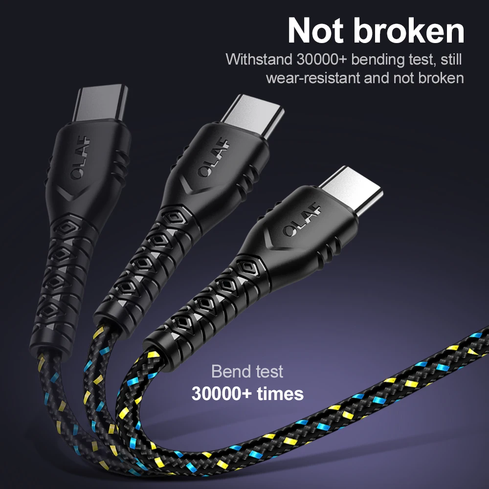 Олаф usb type-c кабель 1 м/2 м/3 м Синхронизация данных Быстрая зарядка USB C кабель для samsung A50 A70 A30 huawei P30 P20 lite usb type-C провод