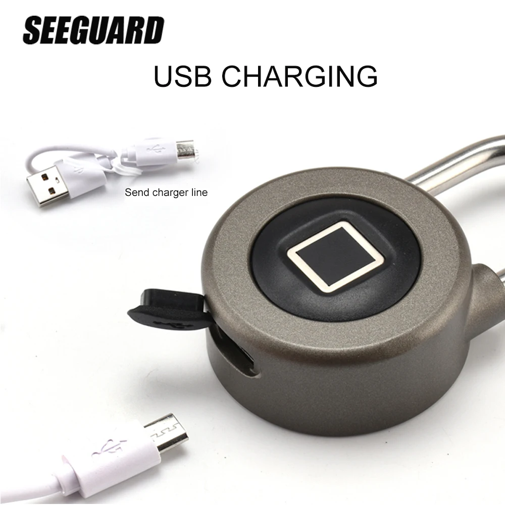 SEEGUARD Smart считыватель отпечатков пальцев замок без ключа USB Перезаряжаемые доступа IP65 Водонепроницаемый Противоугонный замок безопасности двери Чемодан чехол