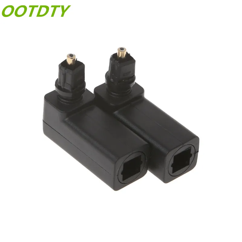 

OOTDTY 2 Pcs 360 Rotate Toslink Male to Female Digital Optical Audio Adapter 90 Degree Right Angle For PC TV DVD Optical Cable