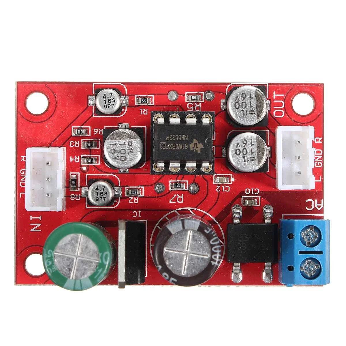 CLAITE DC 9-24 В AC 8-16 В NE5532 Hifi аудио OP AMP микрофонный предусилитель Предварительный усилитель доска