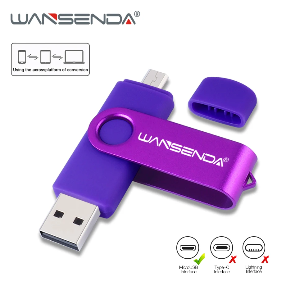 

Fast spped New Brand 64gb Wansenda OTG Android Smart Phone 32gb usb flash 16gb drive pen drive 8gb 4gb USB Stick Memory Disk