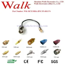 ВЧ-кабель/соединительный кабель/косички: штекер mcx правый угол для BNC c прямым разъемом с кабель RG174