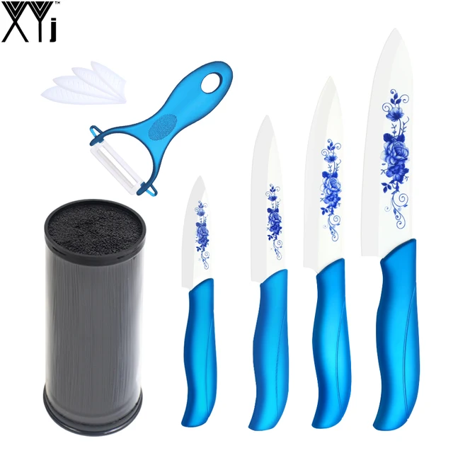 Xyj Brand 8 Inch Kitchen Knives Block Blue Handle Ler Cooking Xyj Brand 8 Inch Kitchen Knives Block Blue Handle Ler Cooking Tools White Blade