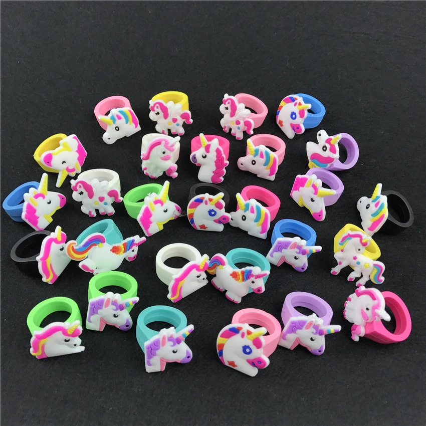 12Pcs Unicornio Party Rubber Bangle Key Chains Kids Favors Birthday Bracelet Baby Shower DIY Colorful horse Party Decor Supplies