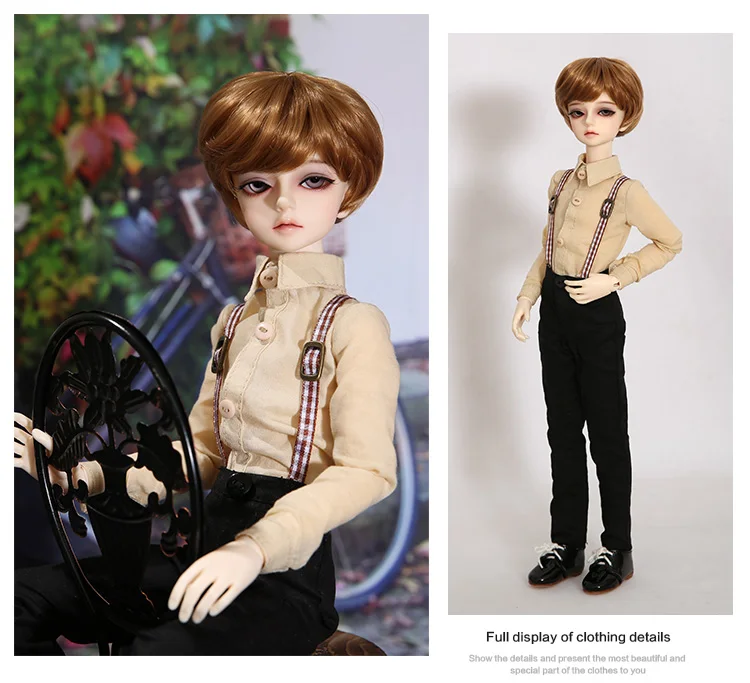 Details about   New shirt Trousers clothes Hair shoes For 1/4 BJD Doll Littlemonica Kliff 