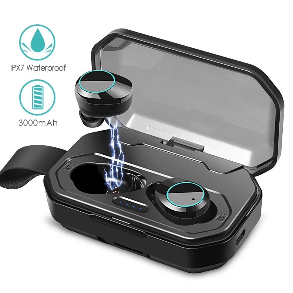 Беспроводные наушники YTOM Beep bass TWS 5 0 Bluetooth 3D IPX7 уличные с внешним аккумулятором 3000