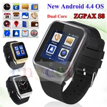 ZGPAX S8 Smartphone Bluetooth Smart Uhr Android 4.4 MTK6572 Dual Core GPS 2.0MP Kamera WCDMA WiFi MP3 MP4 Smartwatch PK Q18 U8
