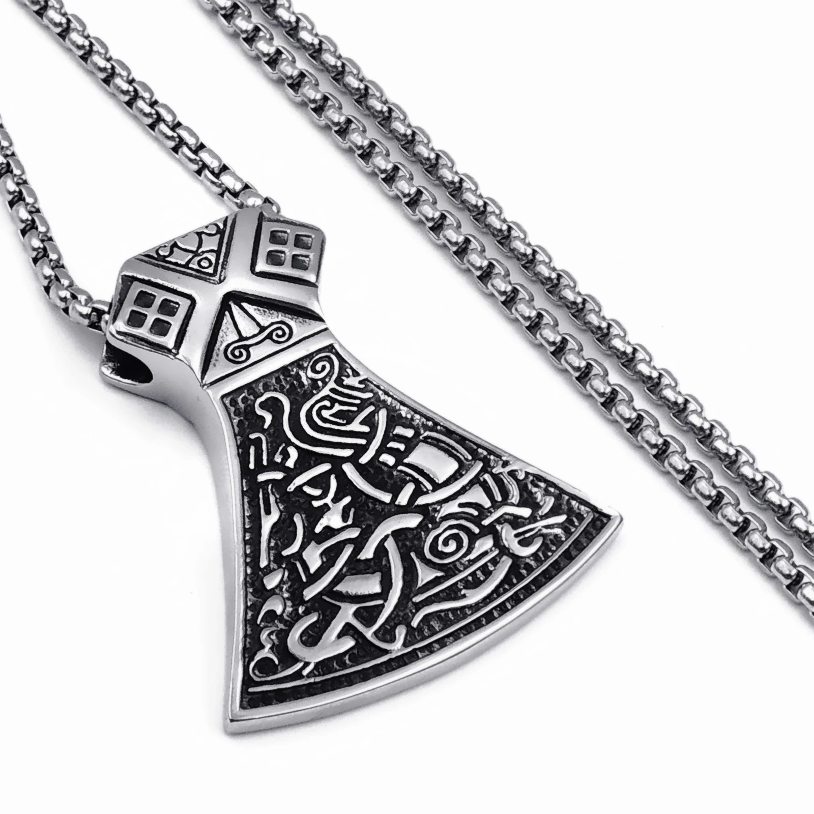 Кулон Мужской из нержавеющей стали с цепочкой 18 28 дюймов|f pendant|hammered silver pendantmjolnir