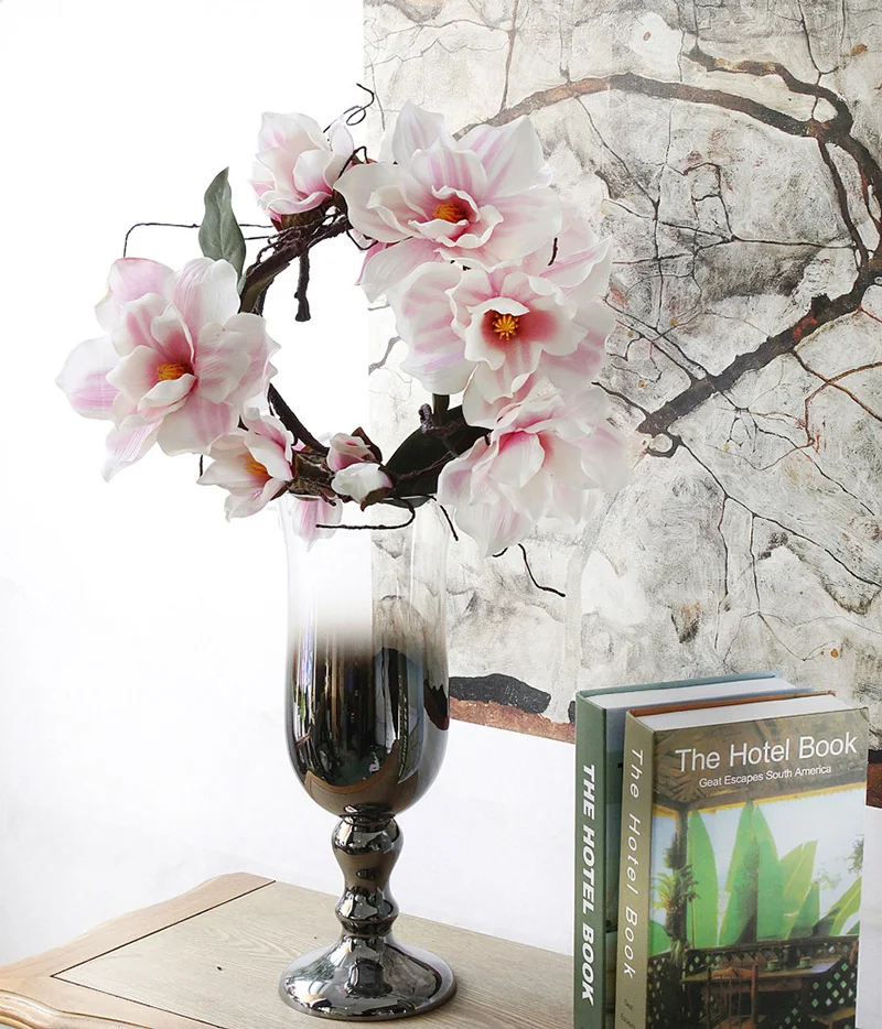 Artificial Magnolia Silk Fake Flower Branch Fleur Artificielle Flores Arrange Table Wedding Home Decor Party accessory  (2) - 